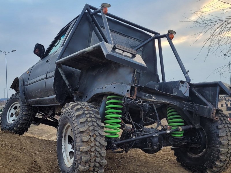 Offroad trail with a 4X4 competition car