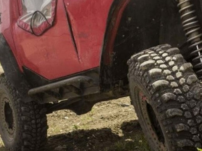 Offroad trail with a 4X4 competition car