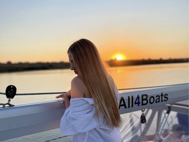 Romantic sunset sailboat ride on the Black Sea