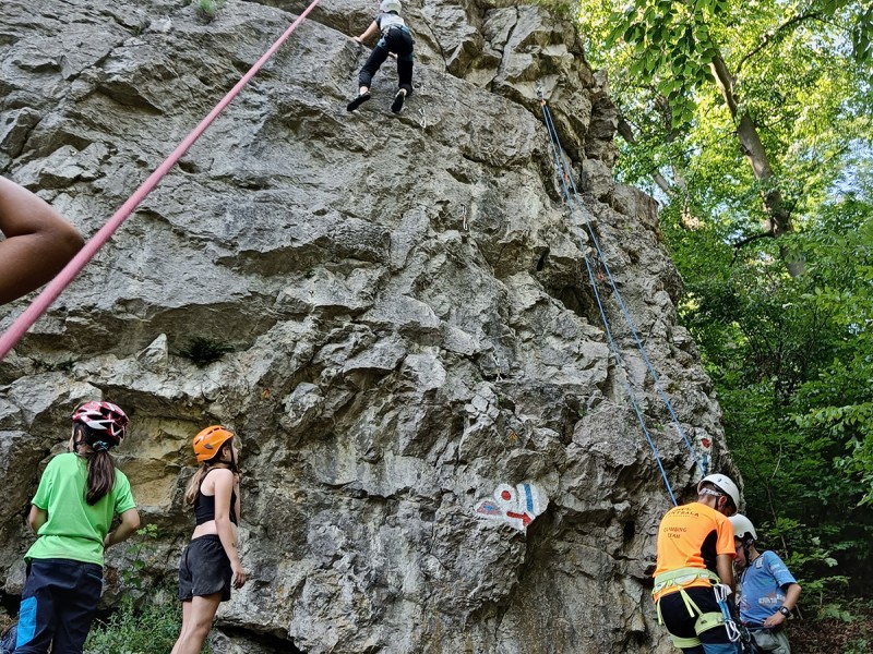 Rock climbing for adults and children at Cheile Turzii