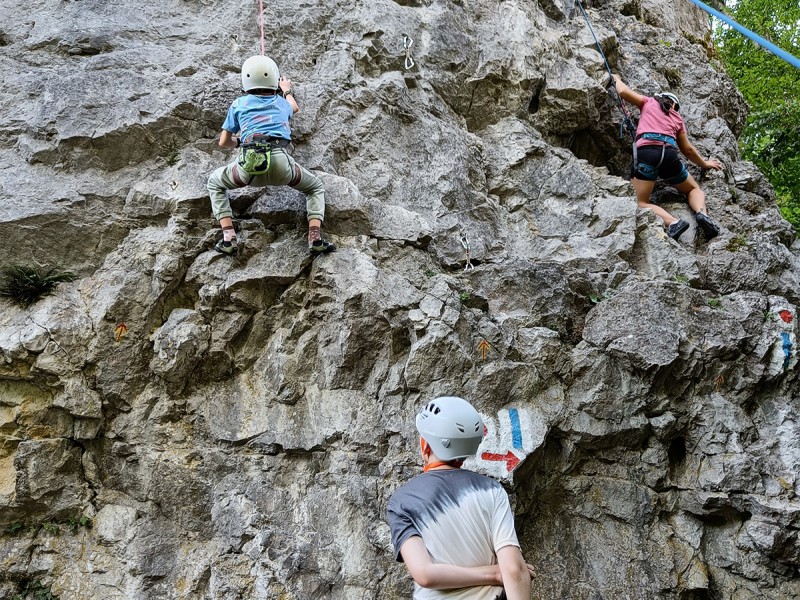 Rock climbing for adults and children at Cheile Turzii