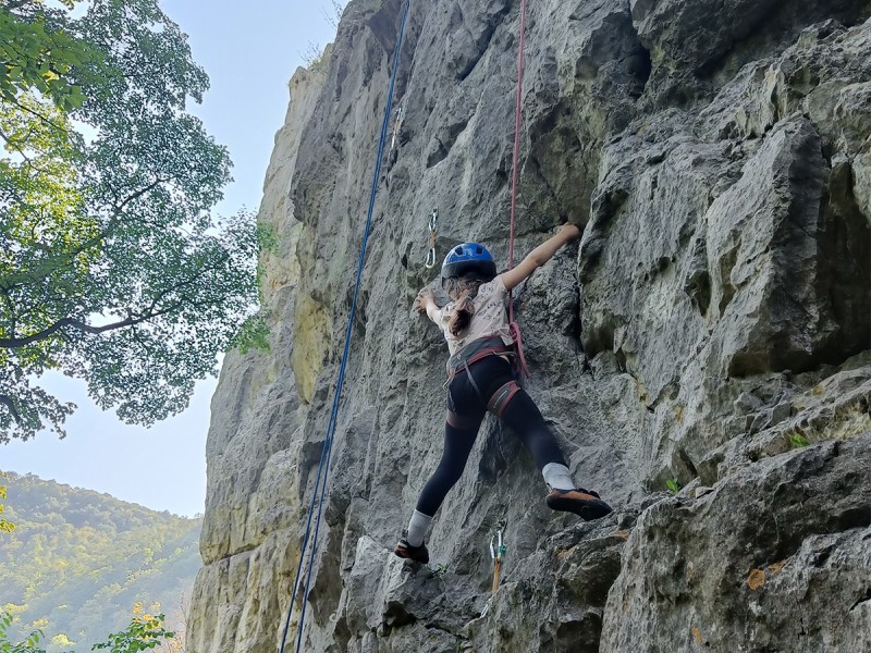 Rock climbing for adults and children at Cheile Turzii