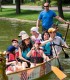 Birthday for children in dragon boat, on a lake in Bucharest