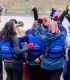 Birthday for children in dragon boat, on a lake in Bucharest
