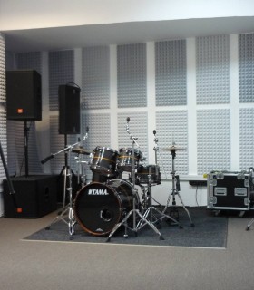 Rehearsal room for drummers, in Bucharest