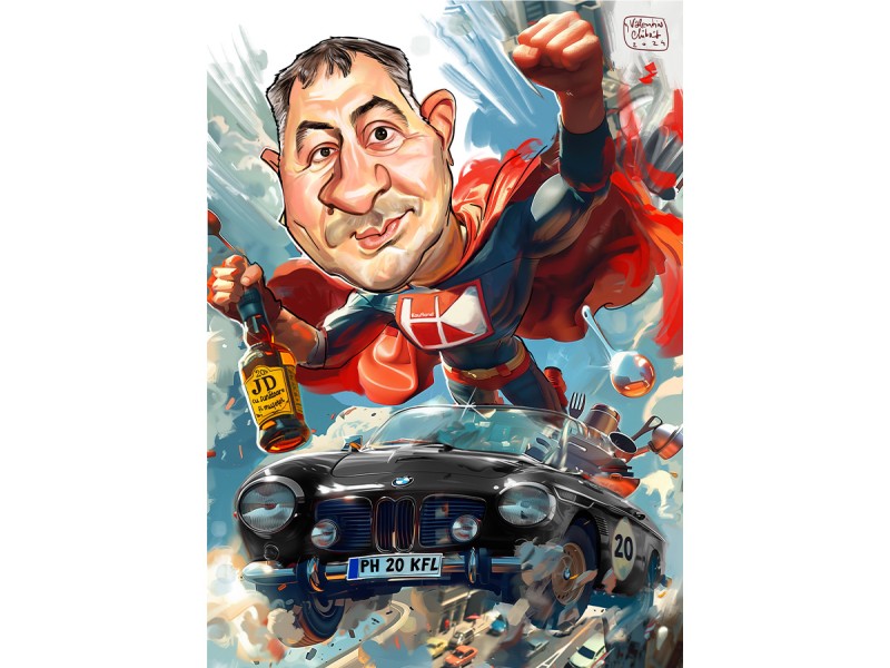 Caricatura digitala, imprimata - un cadou excelent!