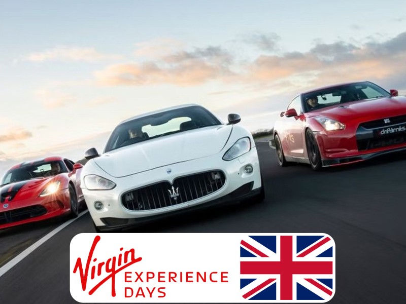 Speeding around the track in two super cars in Hertfordshire