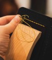 Natural leather wallets sewing workshop in Bucharest