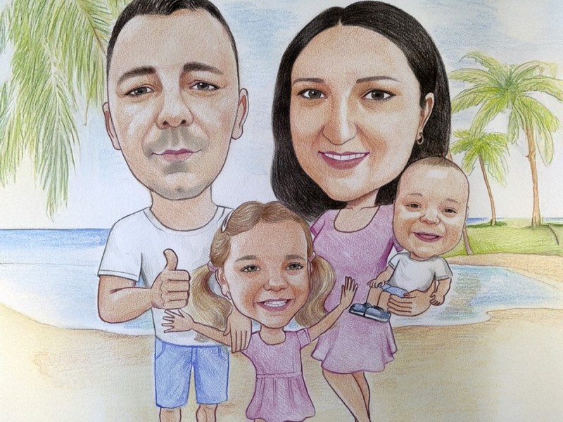 Caricatura alb negru sau color, cu livrare in toata tara