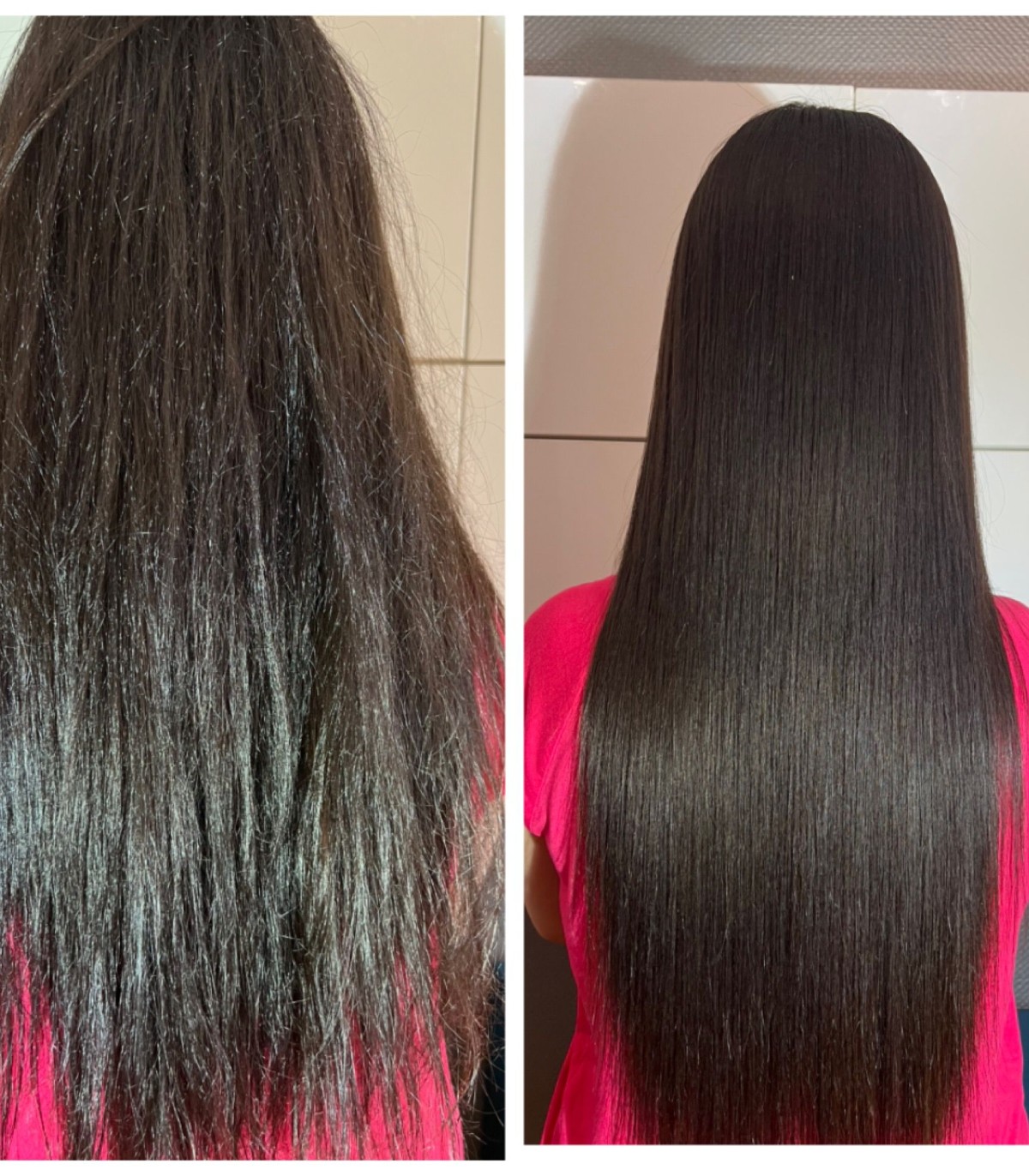 Semi-permanent moisturizing and straightening treatment with Brazilian ...