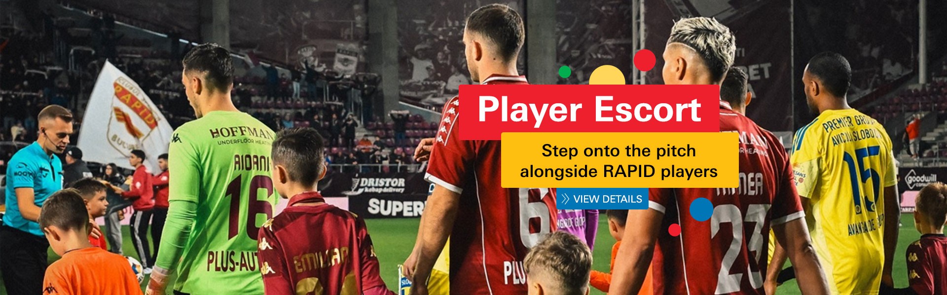 Player Escort - enter the field with Rapid players, at Giulesti stadium